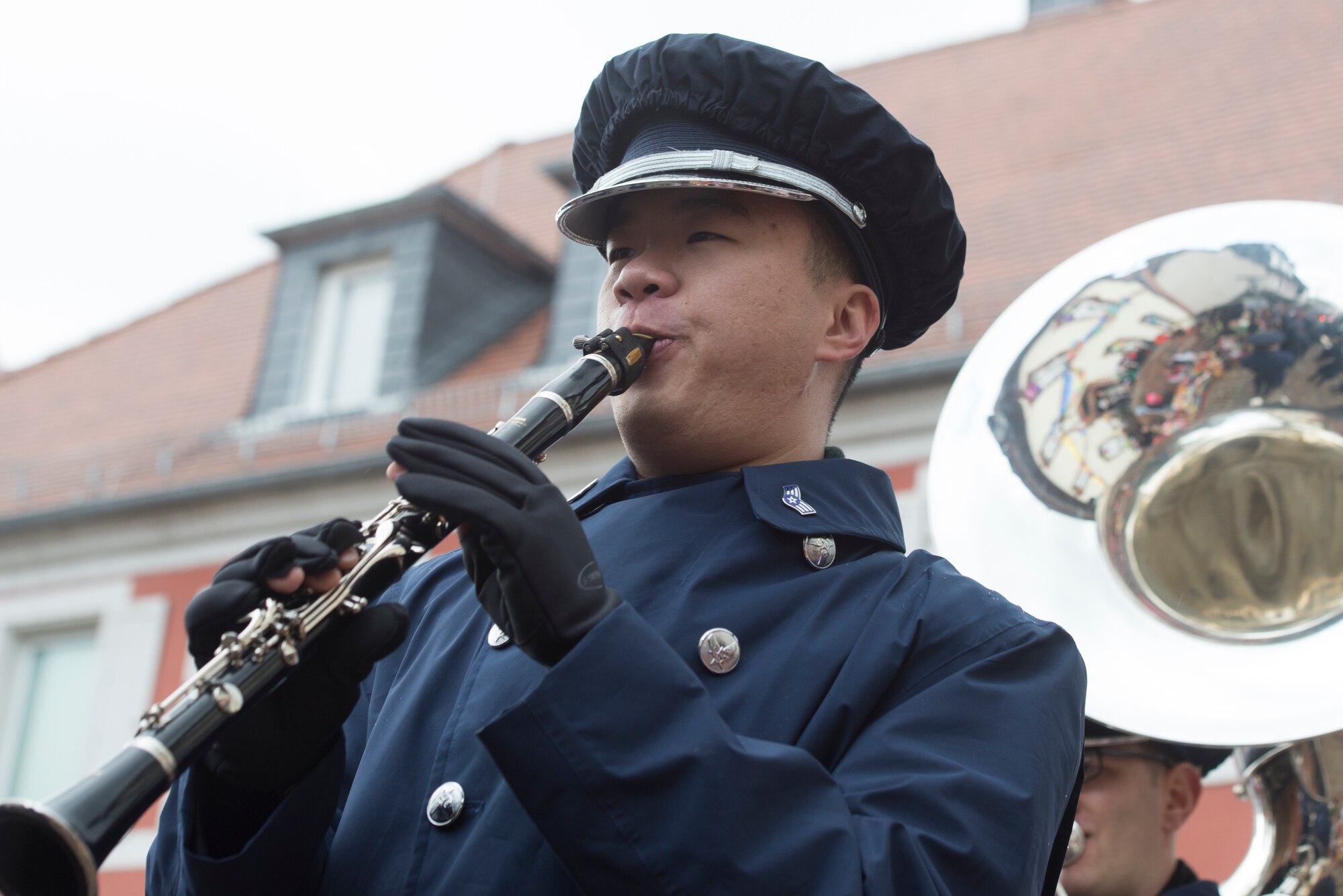 USAFE Band member plays a clarinet.