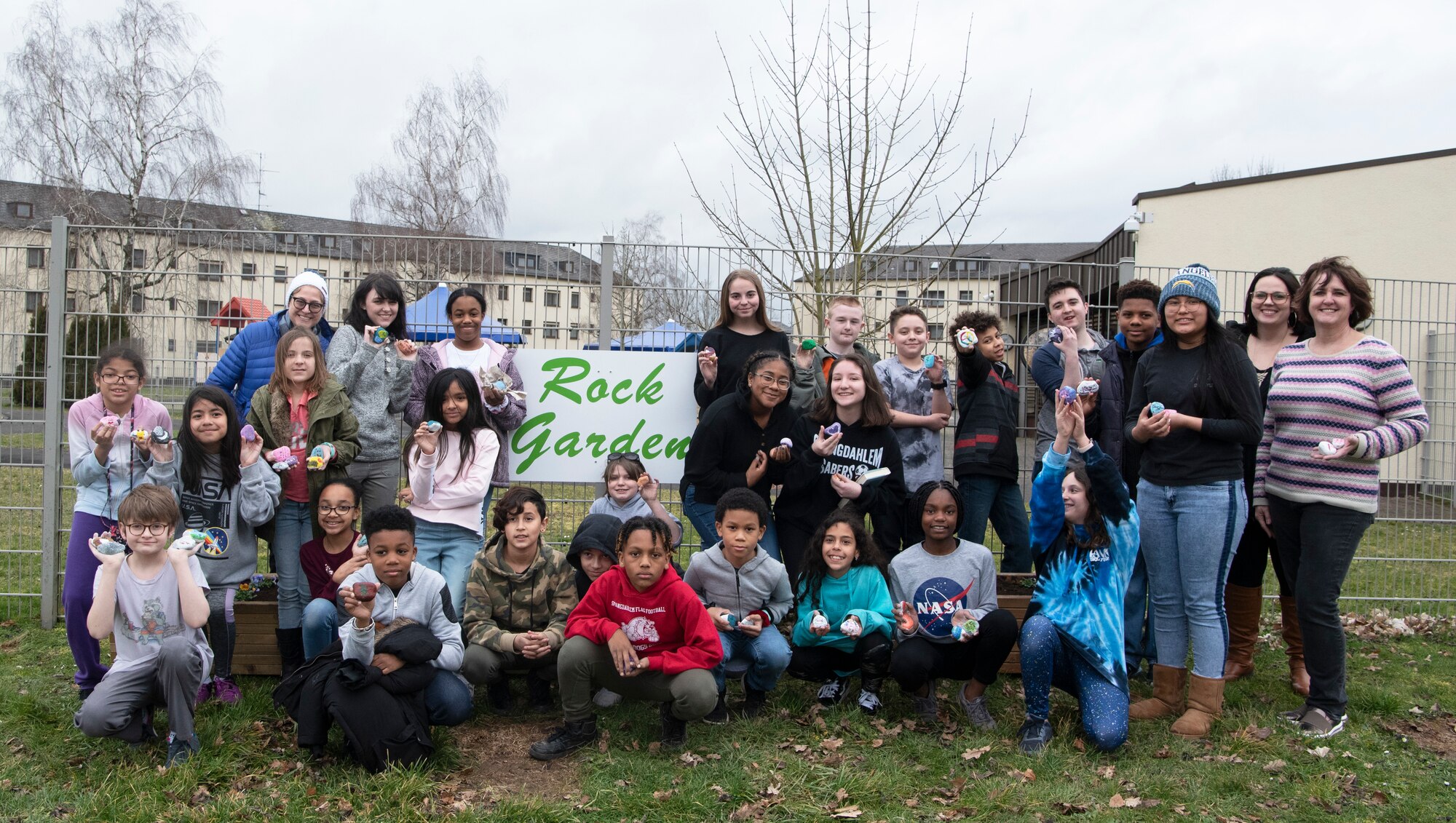 The kids painted positive messages on rocks to encourage all who read them to engage in healthy relationships and friendships.