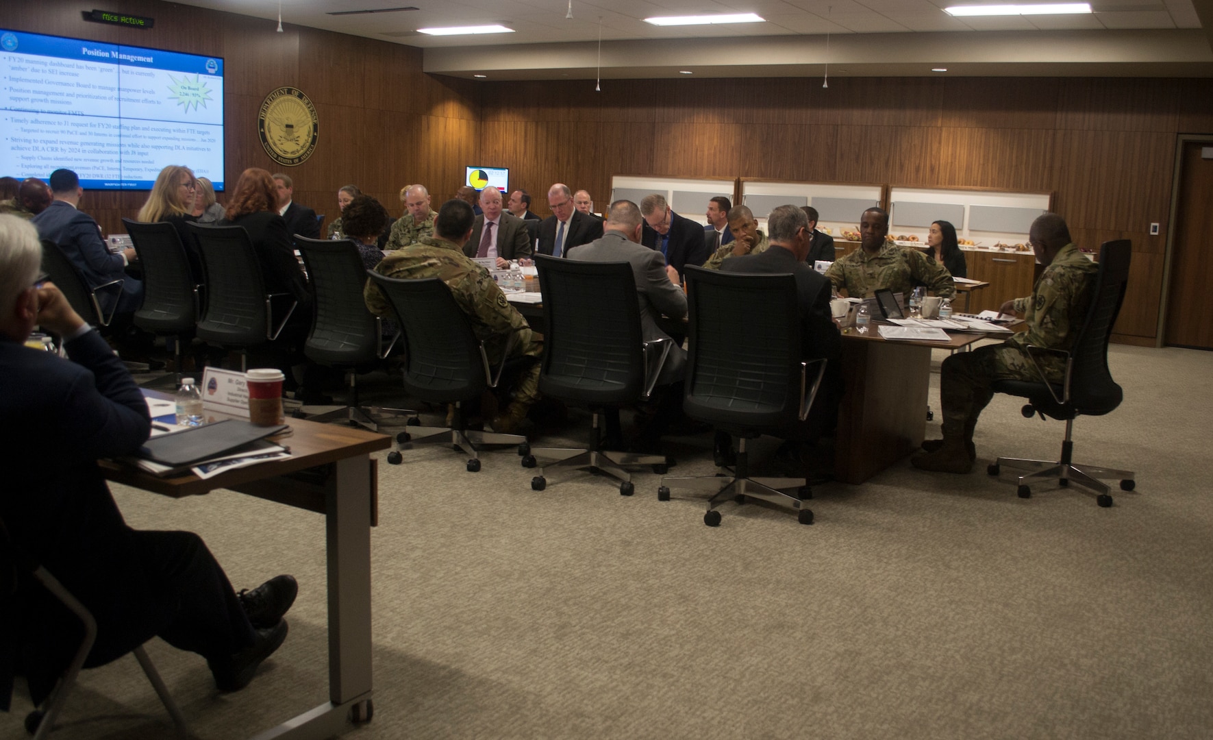 Army Lt. Gen. Darrell Williams, Defense Logistics Agency Director, discusses progress and the way ahead for DLA Troop Support with the organization’s senior leaders at the annual Dynamic Operating Plan review Feb. 26 in Philadelphia.