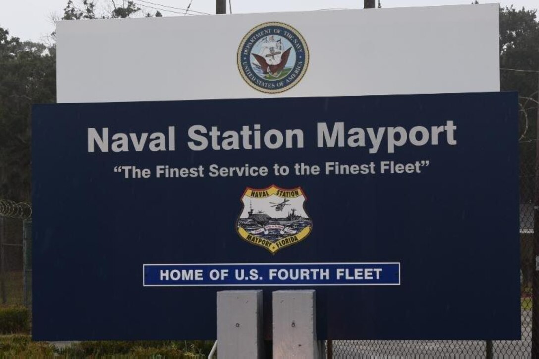 A sign stating Naval Station Mayport