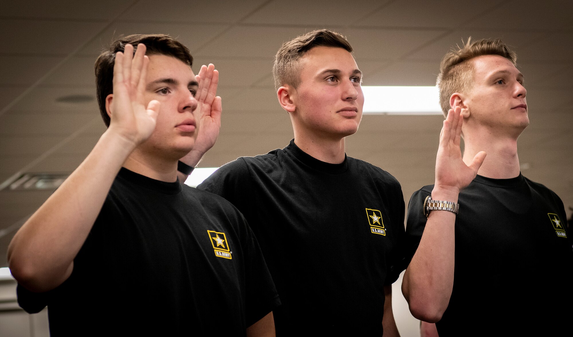 Local Future Soldiers receive enlistment oath from orbiting astr