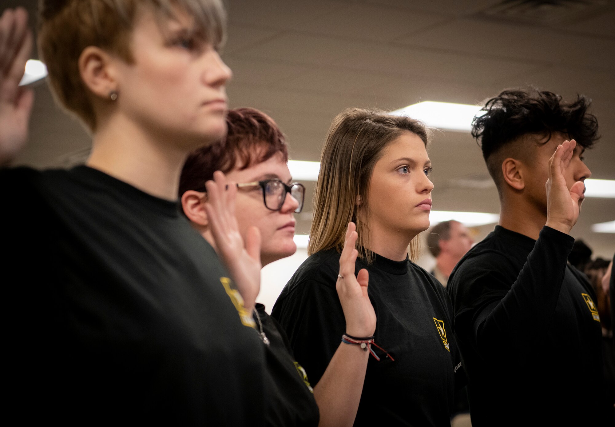 Local Future Soldiers receive enlistment oath from orbiting astr