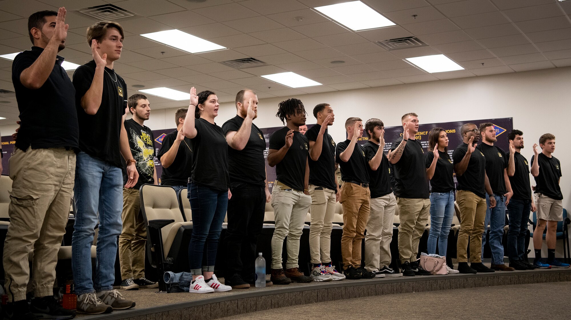 Local Future Soldiers receive enlistment oath from orbiting astr