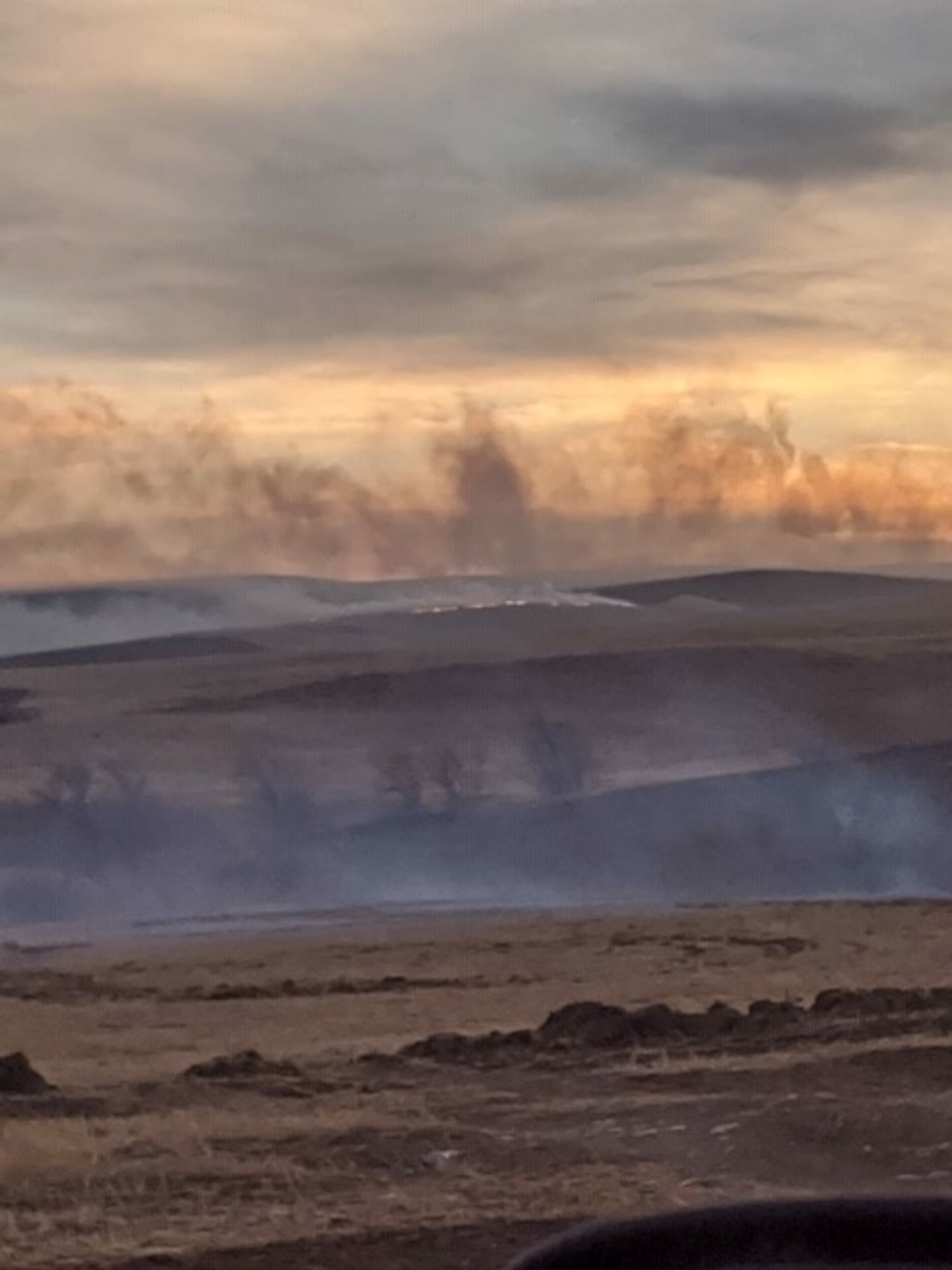 The fire department was dispatched at the request of the Montana Department of Natural Resources and Conservation with a volunteer fire department to support a fast-moving grass fire north of Geyser, Montana, Feb. 1, 2020.