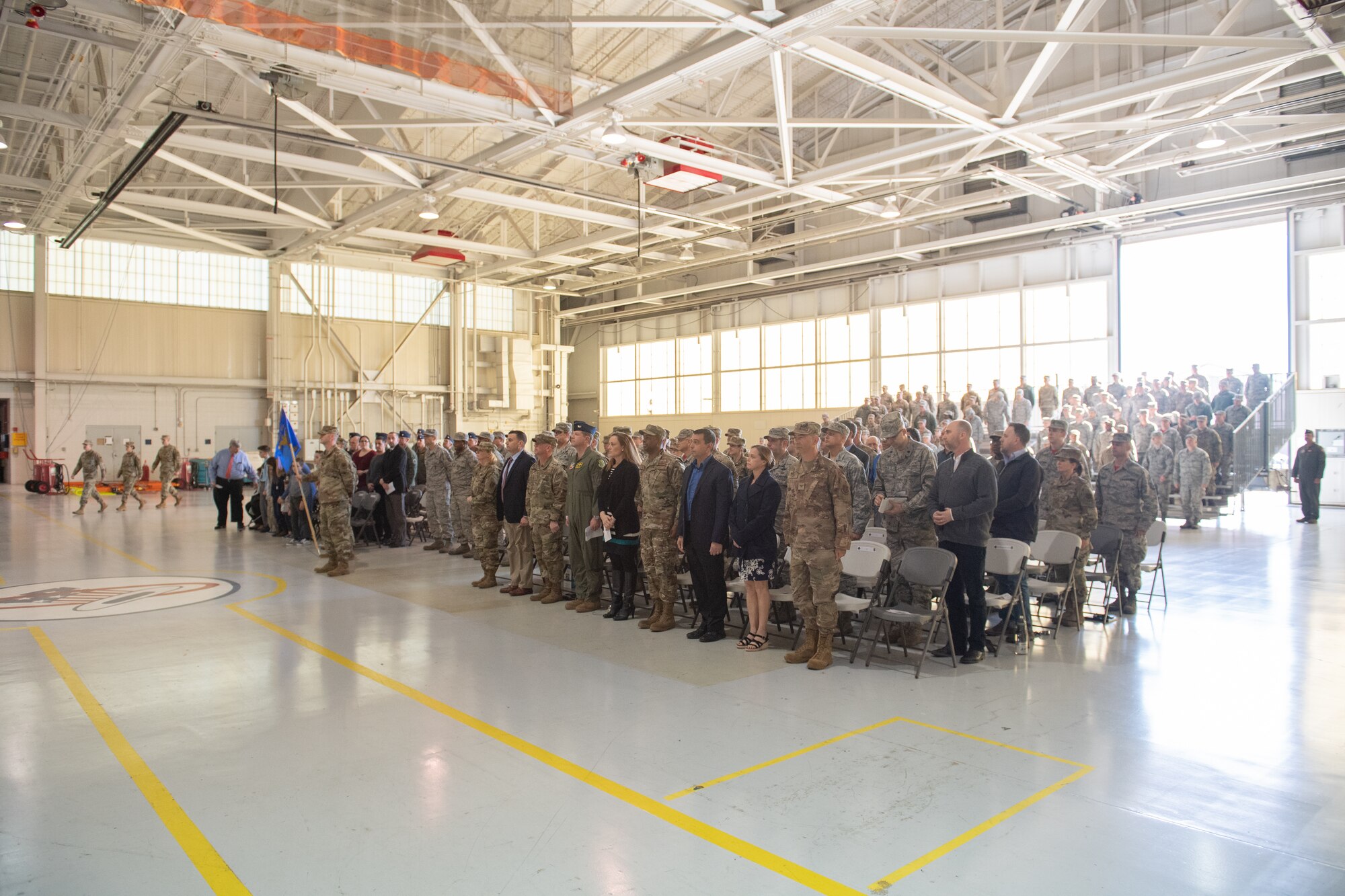 Attendees at a command ceremony