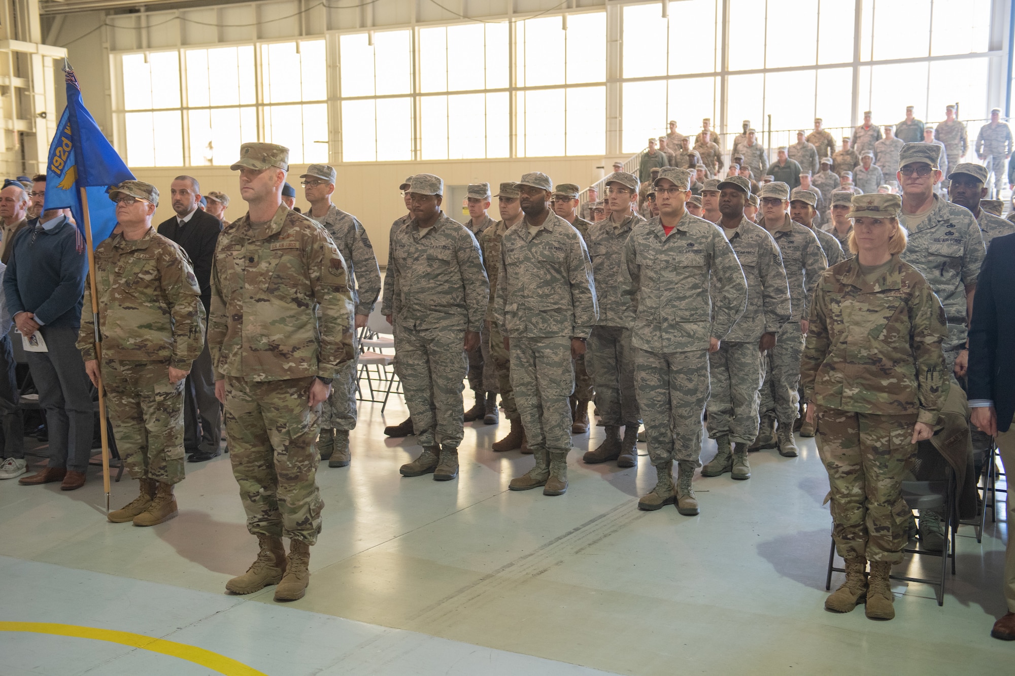 Attendees at a command ceremony