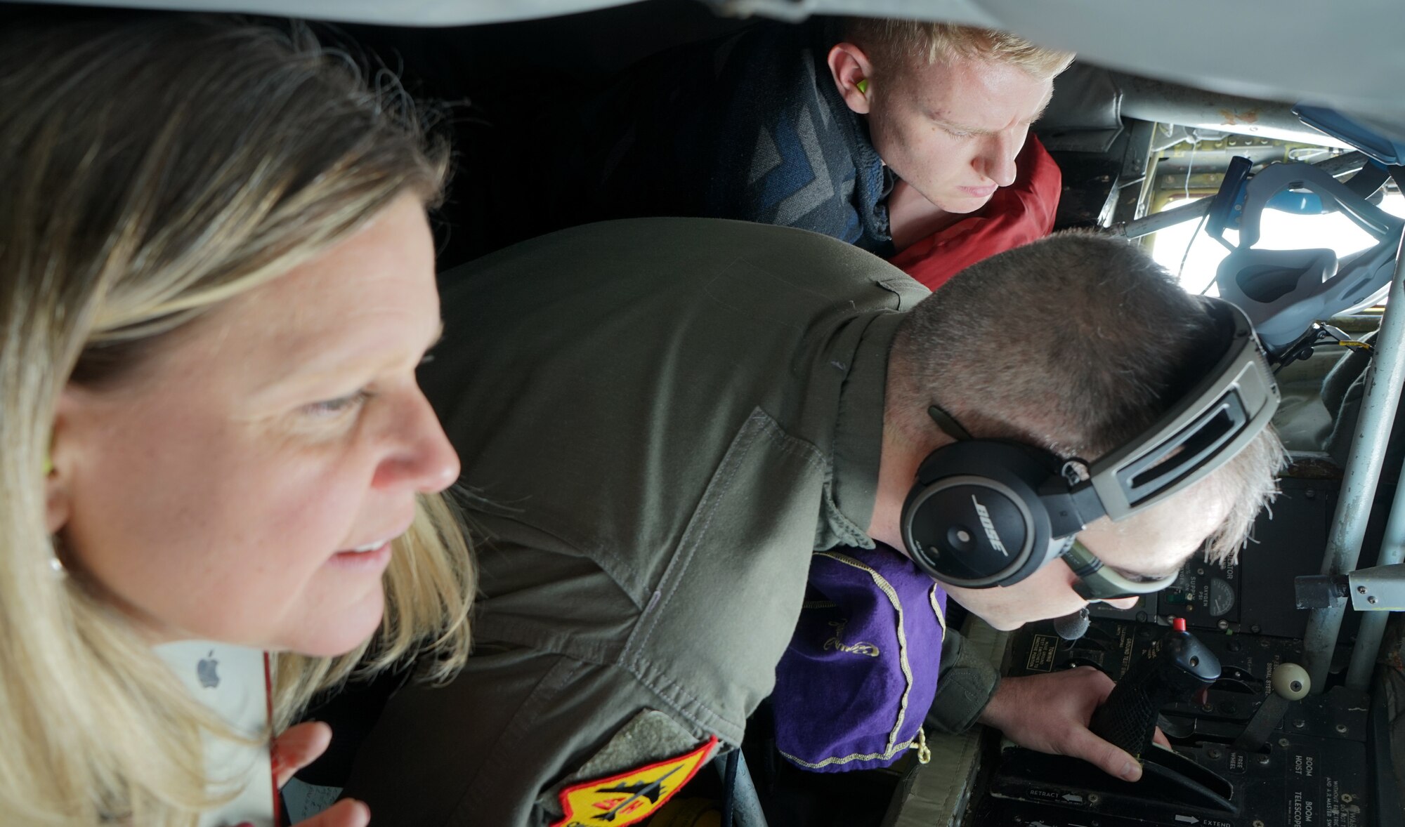 The Air Force Life Cycle Management Center logistics community and interns from the Premier College Intern Program and PALACE Acquire Logistics Trainee Program learn about the 507th Air Refueling Wing's mission during an orientation flight Feb. 25, 2020, at Tinker Air Force Base, Oklahoma. (U.S. Air Force photo by Senior Airman Mary Begy)