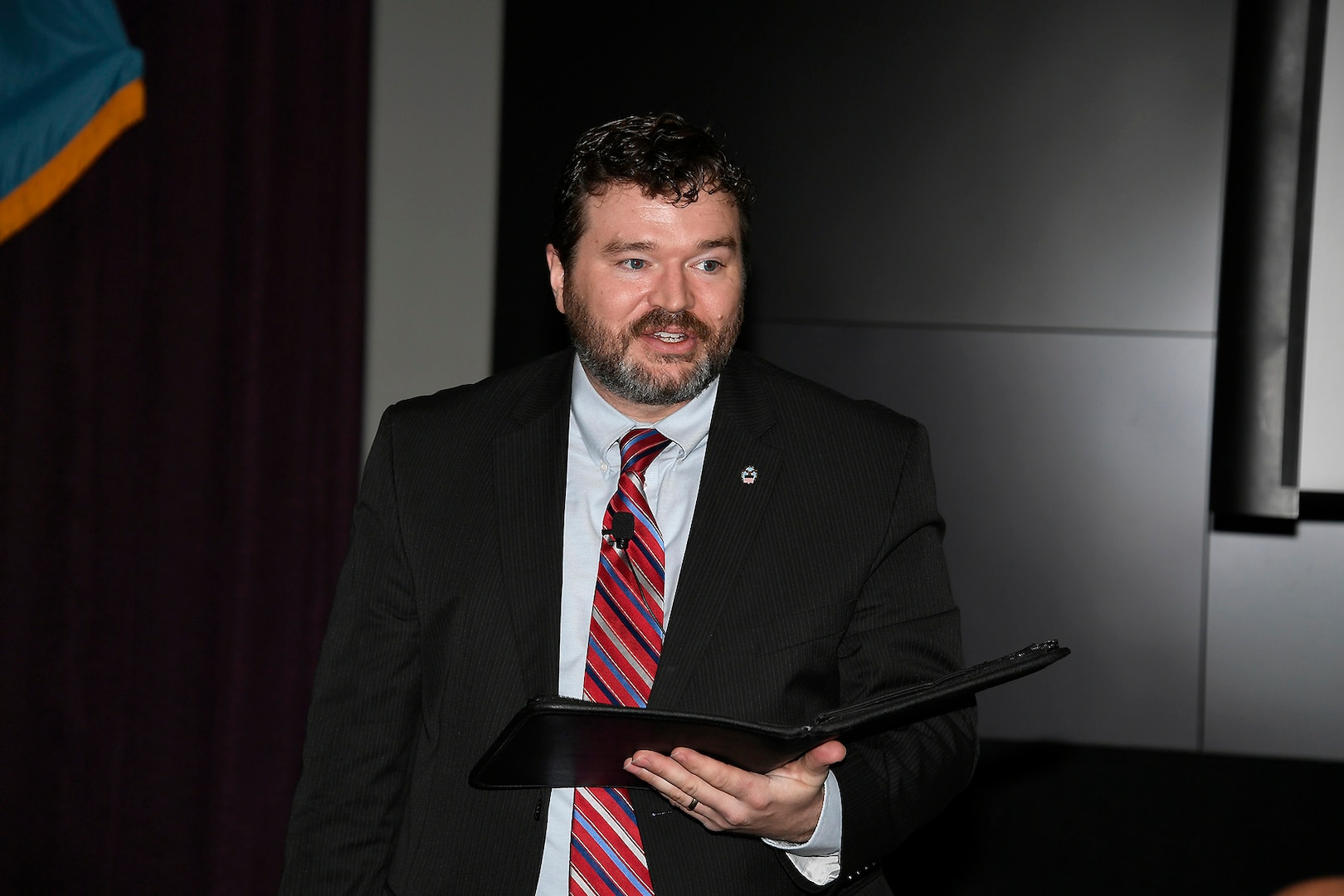 William Jerome, DLA Installation Management’s site director at Battle Creek, offers opening remarks at the Black History Month event.