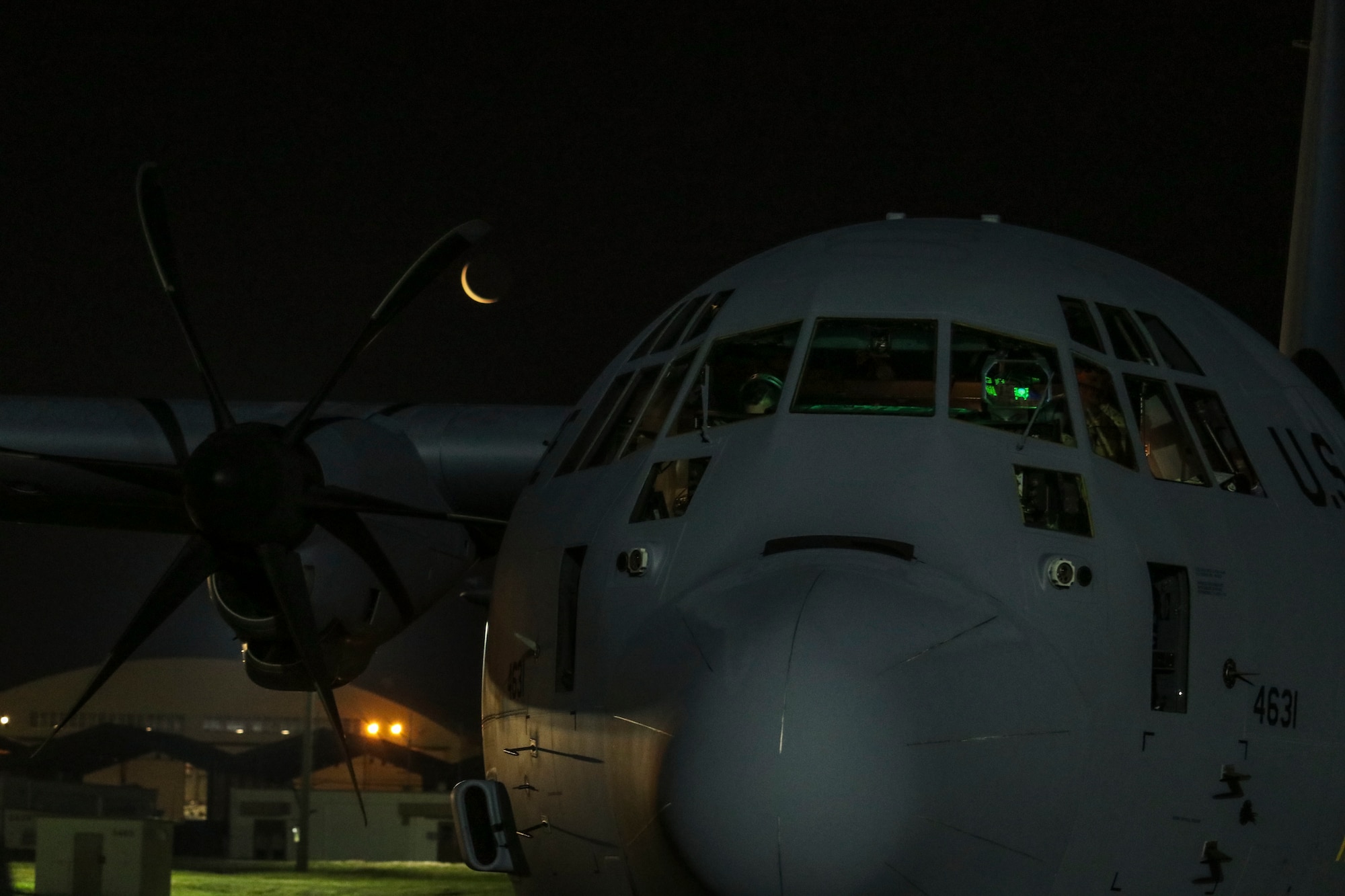 C-130J Super Hercules aircraft pilots with the 41st Airlift Squadron from Little Rock Air Force Base, Arkansas, compete preflight checks prior to taking off during an Agile Combat Employment experiment at Kadena Air Base, Japan.