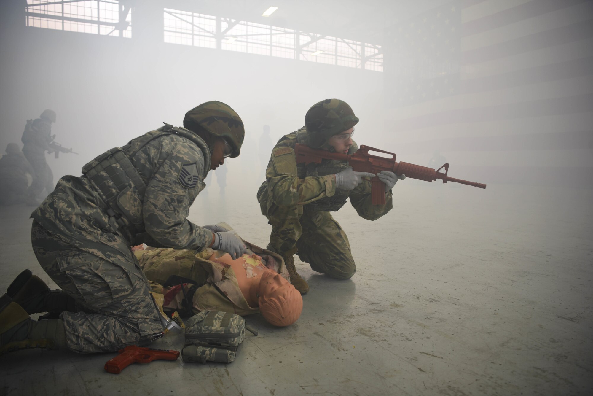 Airmen during the Tactical Combat Casualty Care Course