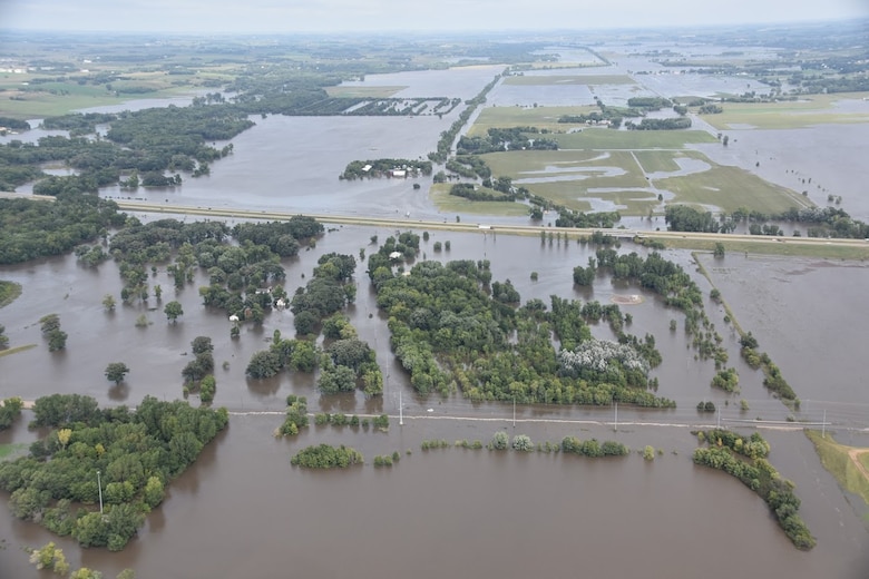 Big Sioux River flooding at Interstate 90 in South Dakota (Photo from South Dakota Civil Air Patrol)