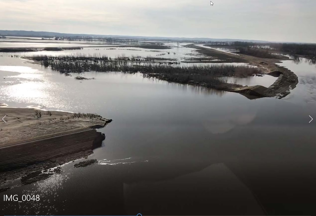 Aerial photo of the L-611-614 Breach Location April 4.