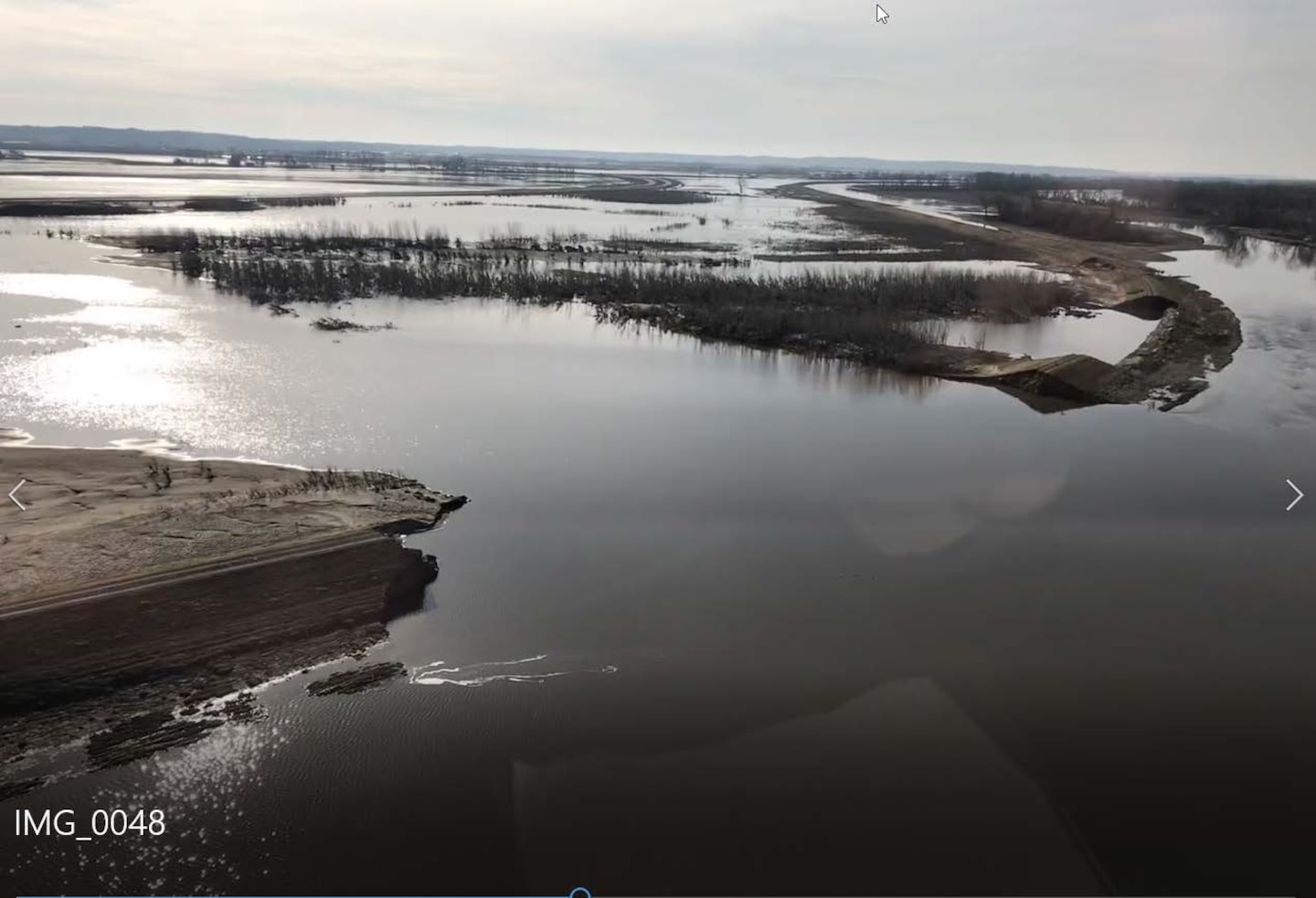 Aerial photo of the L-611-614 Breach Location April 4.