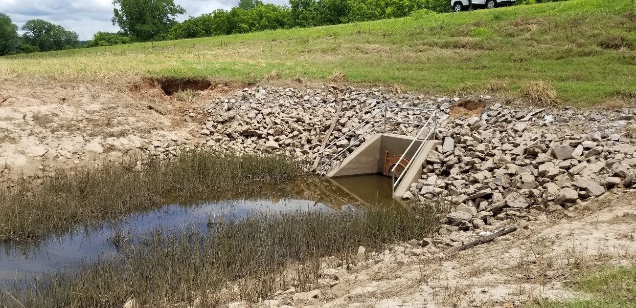 Erosion near outlet