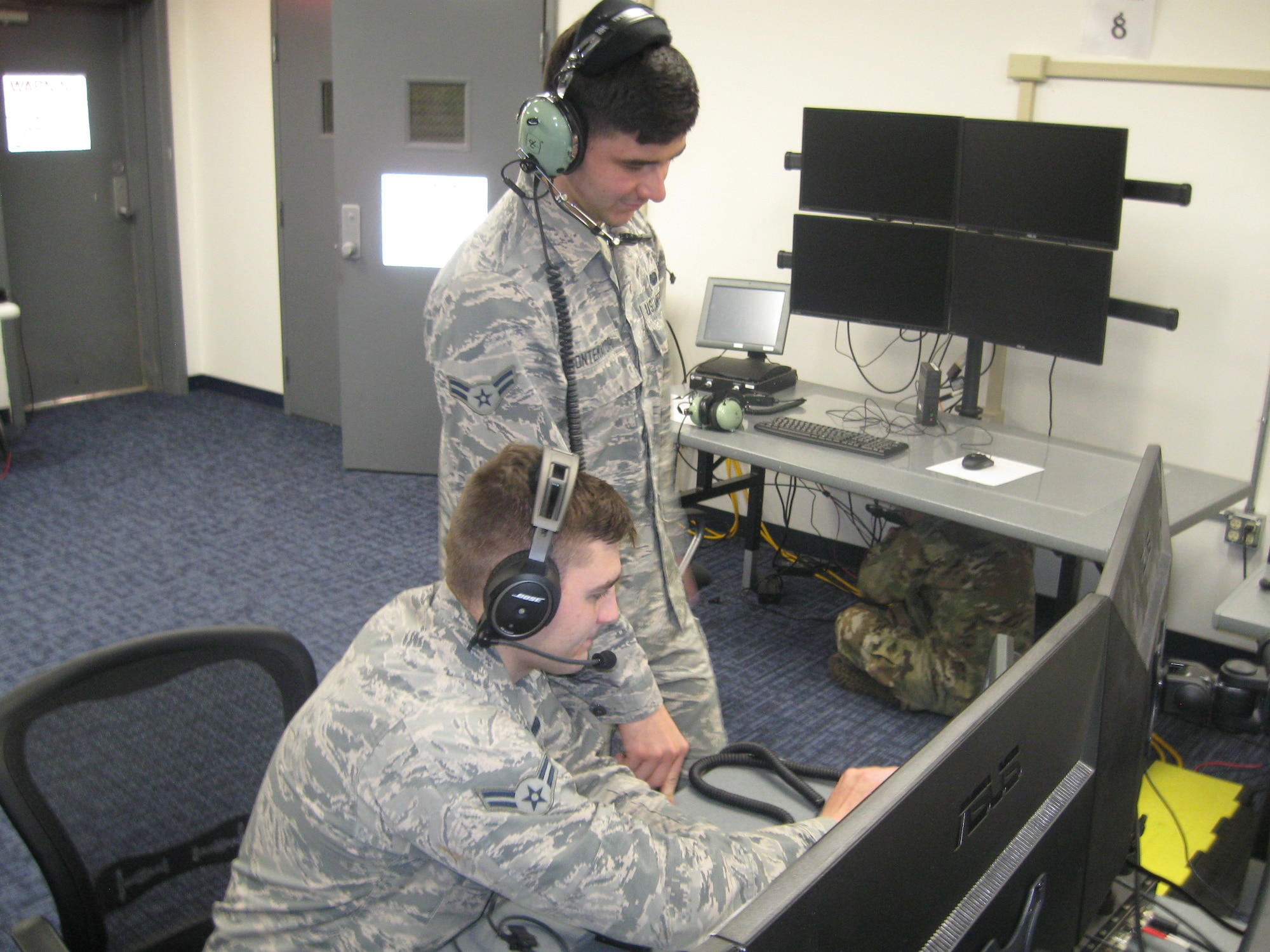 Airmen of the 752nd Operations Support Squadron complete their first live mission on the AN/TYQ-23A Tactical Air Operations Module weapons system in December 2019. The ground based weapons system allows squadron members at Tinker Air Force Base to provide command and control to both live and simulated aircraft from around the country.