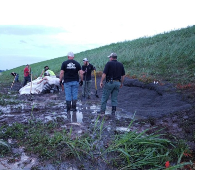 Crawford County Levee after Spring 2019 Arkansas River Flood.