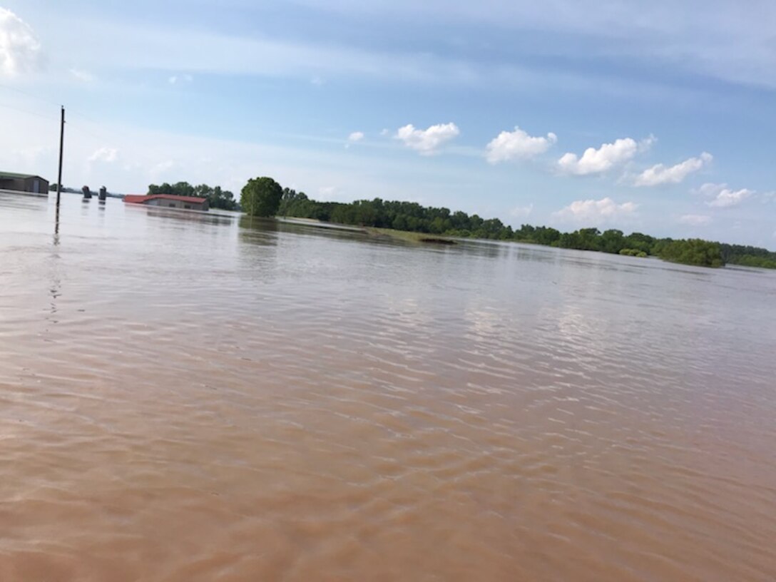 Dardanelle Drainage District after Spring 2019 Arkansas River Flood.