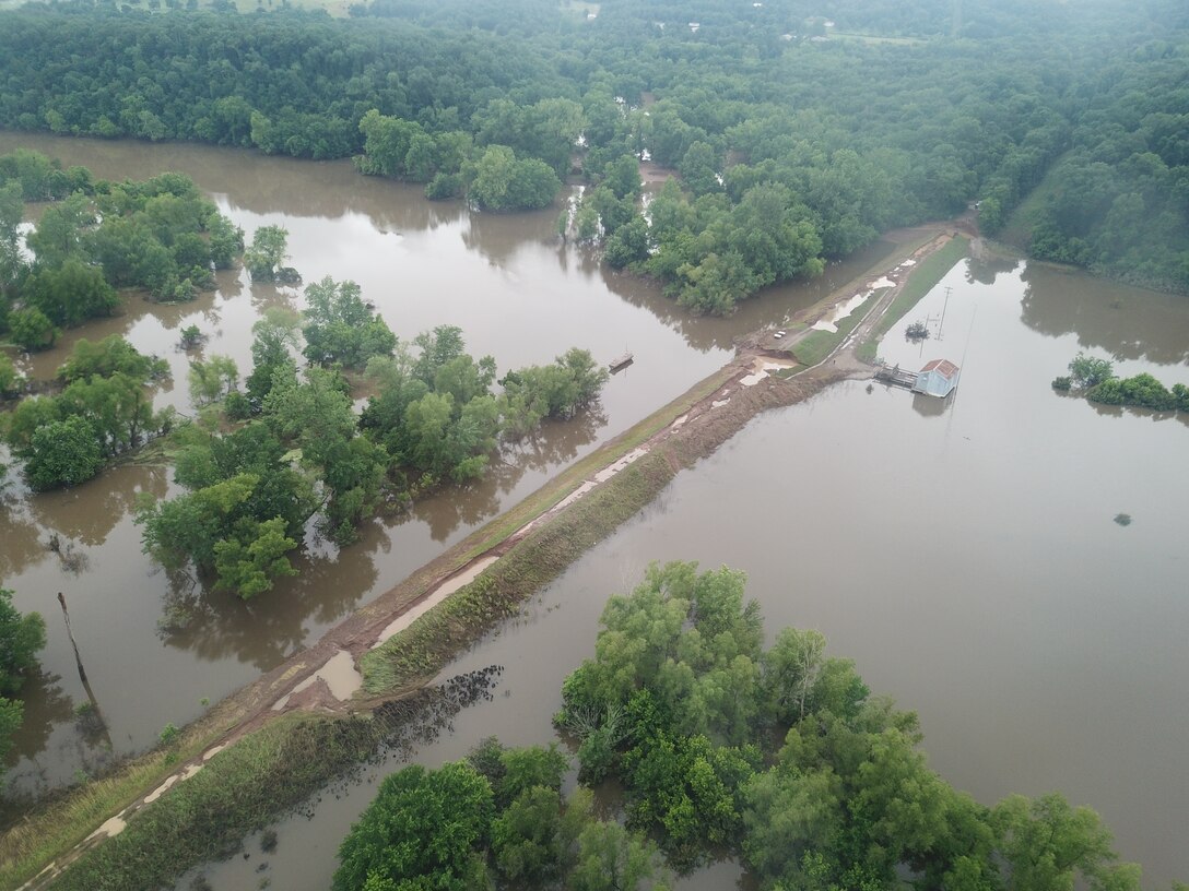 McLean Pumping Station after Spring 2019 Arkansas River Flood.