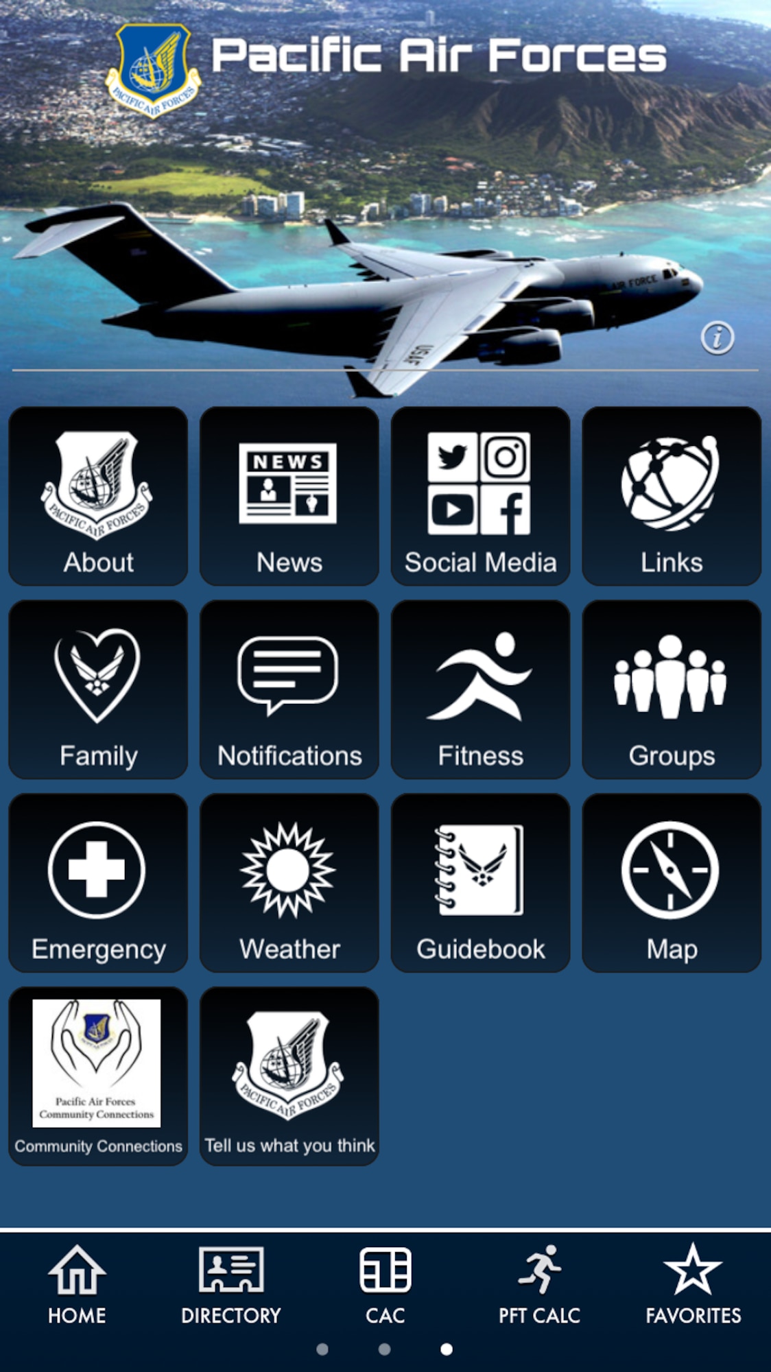 The Pacific Air Forces app is now available on Air Force Connect, the Air Force-wide mobile app. It’s the Air Force’s total force mobile app and is equipped with more than 20 features that are exclusively built and designed to enable, engage, and empower our Airmen across the globe. (U.S. Air Force photo by Staff Sgt. Mikaley Kline)