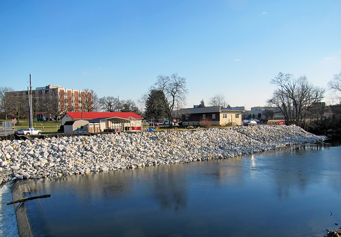 Rip Rap work completed by the U.S. Army Corps of Engineers along the Codorus Creek flood risk management project in York, Pa., Jan. 6, 2020. (Courtesy photo)