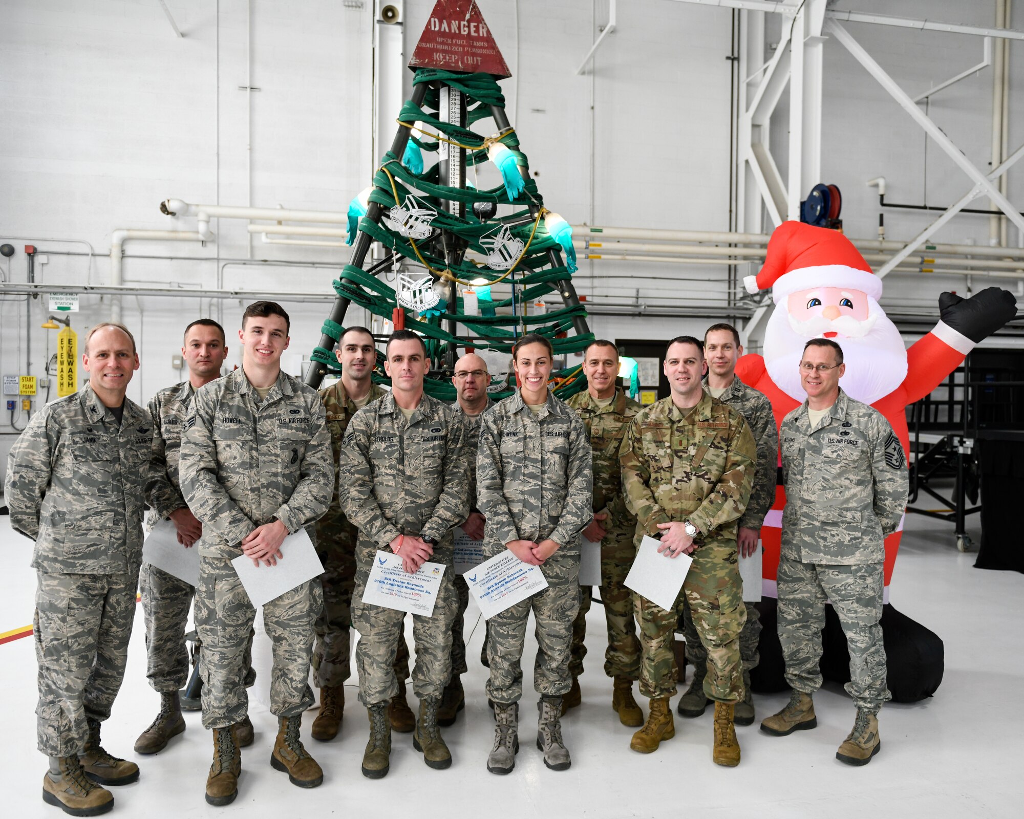 The 910th Airlift Wing’s Christmas Commander’s Call was held on Dec. 7, 2019, at Youngstown Air Reserve Station.