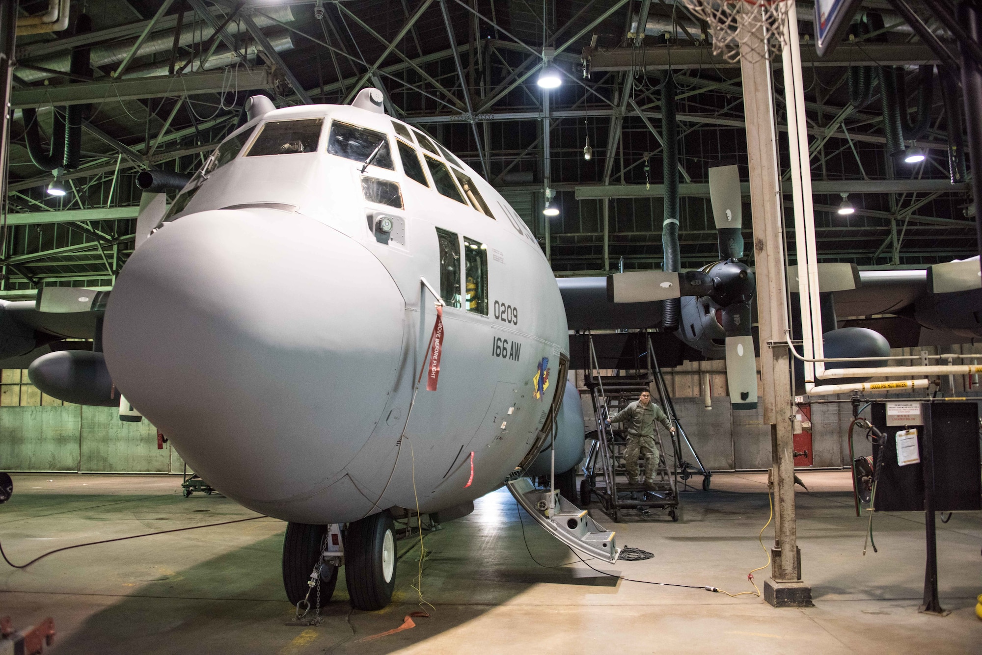 Fuel cell maintainers of the 166th Maintenance Group.