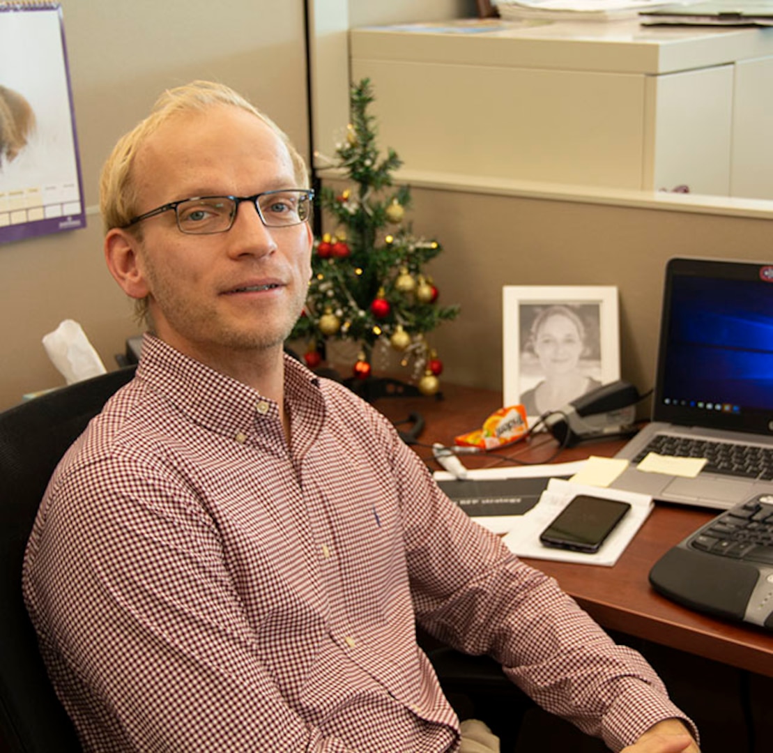 Raphael Kerwien pictured at his desk