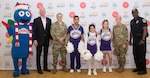 (From left) Gordon Hartman, founder and CEO of Morgan’s Wonderland; Capt. Casey Ryan, 502nd Security Forces Squadron operations officer; San Antonio Storm Cheer Team members; Brig. Gen. Laura L. Lenderman, commander, 502nd Air Base Wing and Joint Base San Antonio; and Lt. Steven Dews, 502nd Security Forces Squadron public affairs representative, attend the 2020 Summer Games press conference at the Morgan’s Wonderland Event Center Dec. 10, 2019. Morgan’s Wonderland will host the Special Olympics Texas’ 51st Annual Summer Games, April 30 to May 3, 2020. The four-day event is the organization’s largest competition of the year with approximately 3,000 athletes from all over Texas.