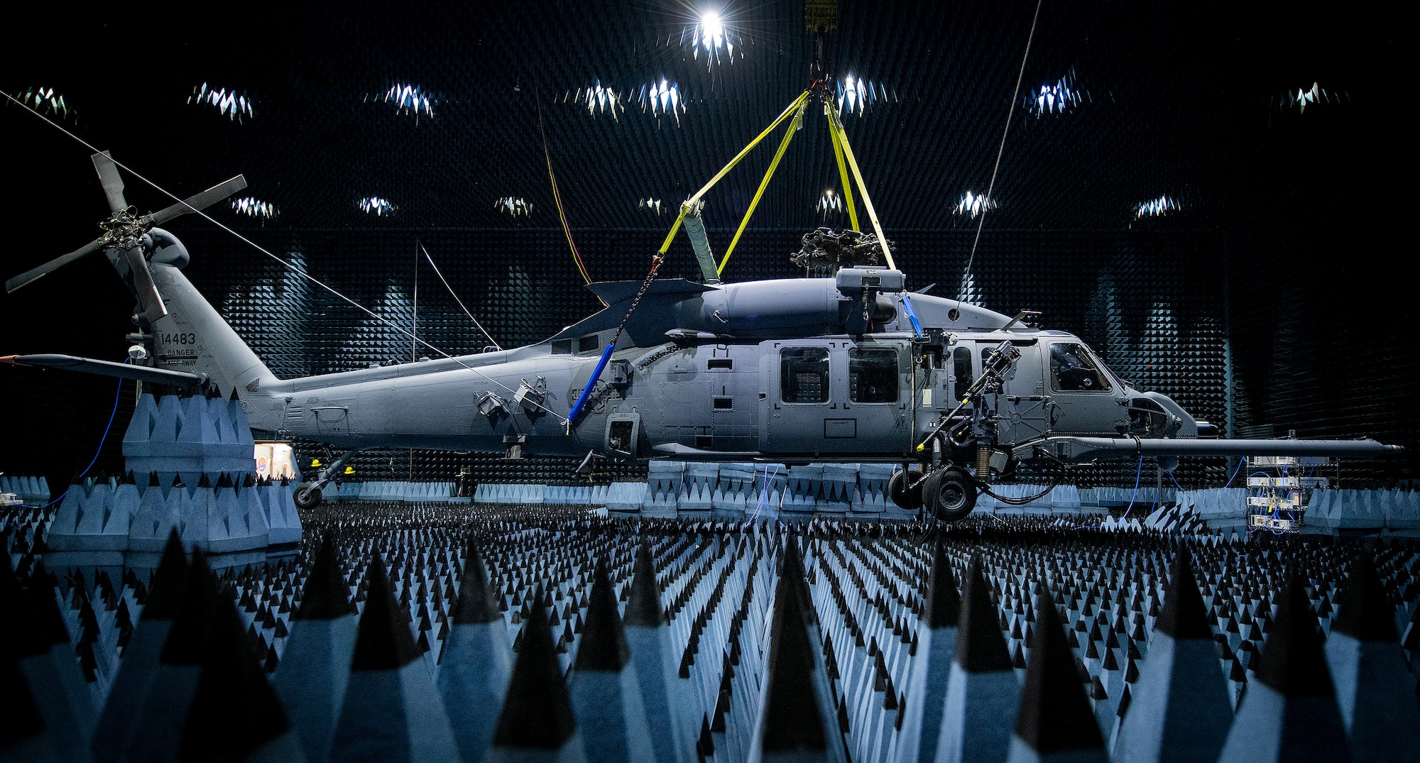 Hang in there:  HH-60W enters chamber for defense systems testin