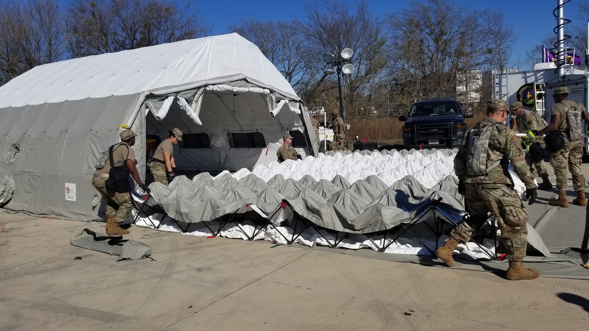 Air National Guard members from the 149th and the 159th Fighter Wings participated in a beta assessment test for Fatality Search and Recovery Teams at the Round Rock Public Safety Training Center, Round Rock Texas from 3-8 December 2019.