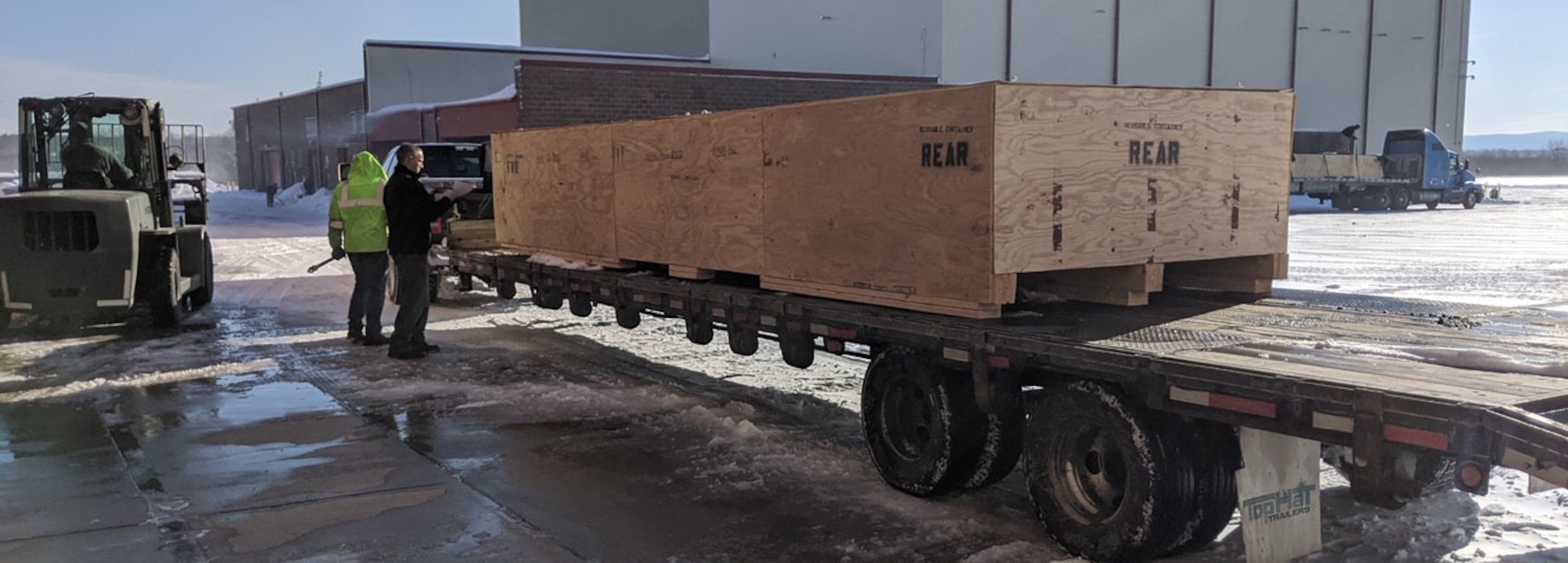 Airmen with the 109th Airlift Wing's Logistical Readiness Squadron, New York National Guard, designed and built new crates to carry 25-foot-long skis the wing's LC-130s use to land on snow and ice in the Arctic and Antarctic, to replace older versions that were no longer serviceable. A crate is shown at Stratton Air National Guard Base, Scotia, N.Y., in December 2019.