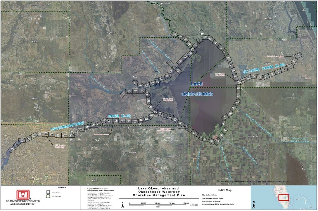 Lake Okeechobee and Okeechobee Waterway Shoreline Management Plan Map