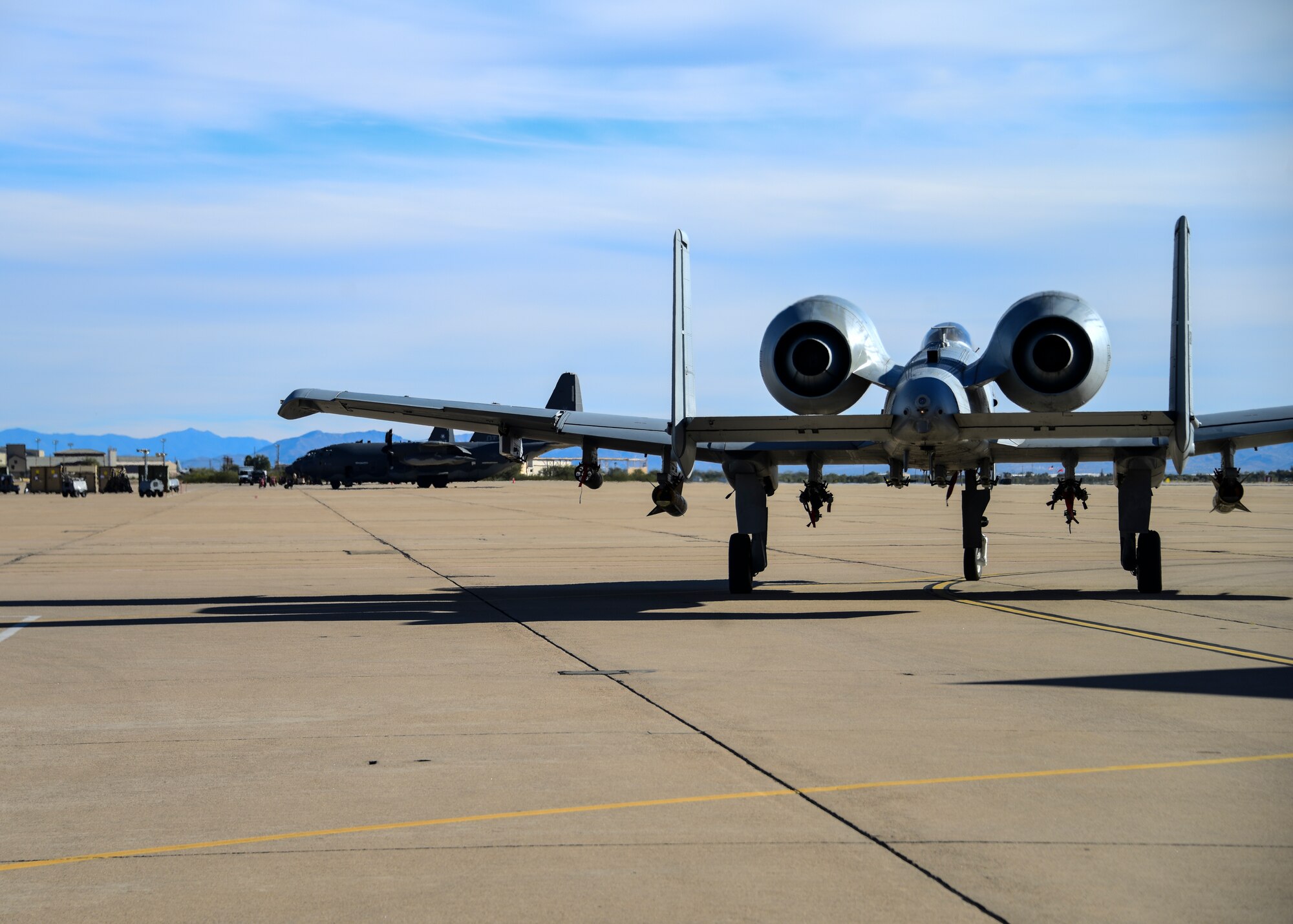 A-10 taxis on flight line