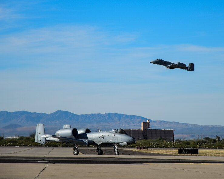 A-10 taxis down flight line