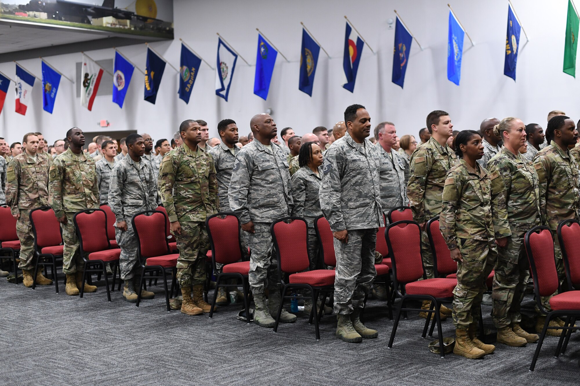 Photo of Airmen standing at attention.