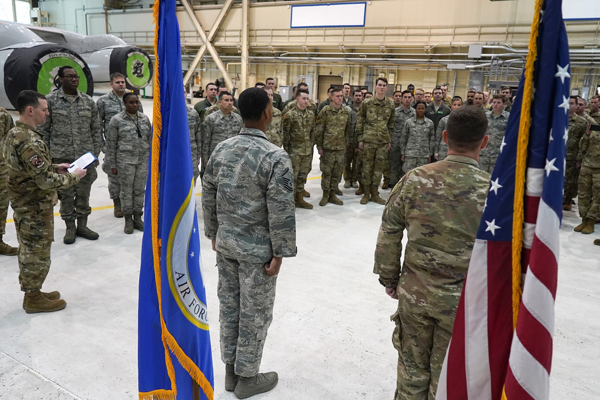 Air Force Master Sgt. Jehu Forte, assigned to the 703rd Aircraft Maintenance Squadron, is awarded the Bronze Star Medal for meritorious service.