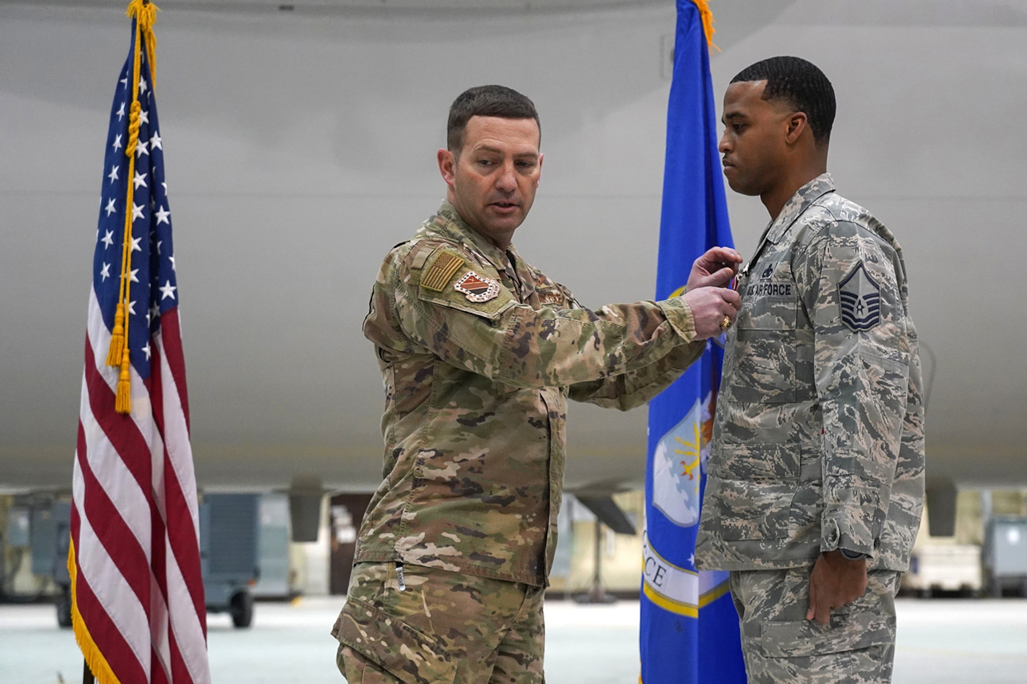 Air Force Master Sgt. Jehu Forte, assigned to the 703rd Aircraft Maintenance Squadron, is awarded the Bronze Star Medal for meritorious service.