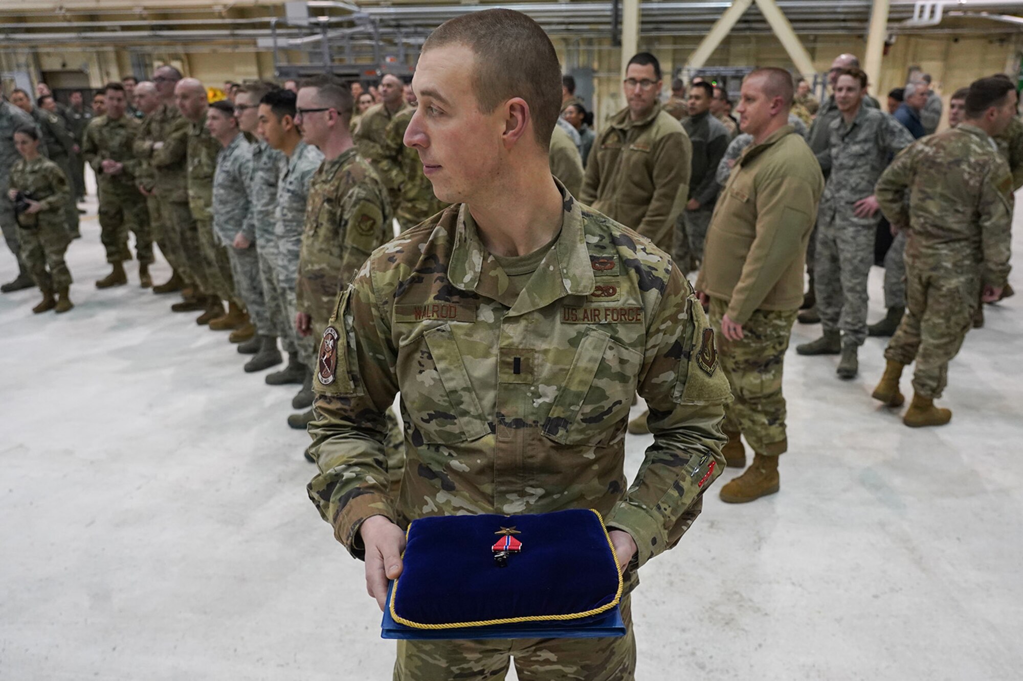 Air Force Master Sgt. Jehu Forte, assigned to the 703rd Aircraft Maintenance Squadron, is awarded the Bronze Star Medal for meritorious service.