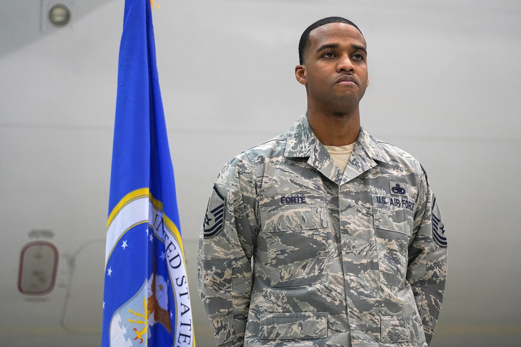 Air Force Master Sgt. Jehu Forte, assigned to the 703rd Aircraft Maintenance Squadron, is awarded the Bronze Star Medal for meritorious service.