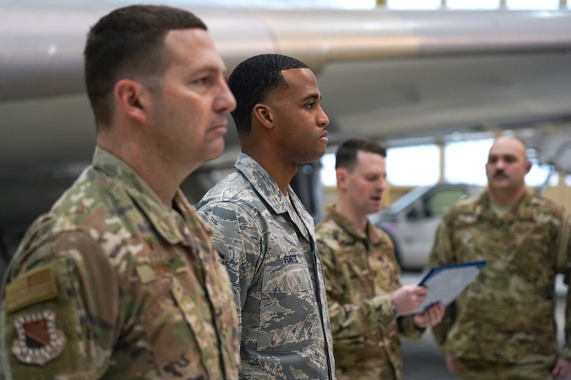 Air Force Master Sgt. Jehu Forte, assigned to the 703rd Aircraft Maintenance Squadron, is awarded the Bronze Star Medal for meritorious service.