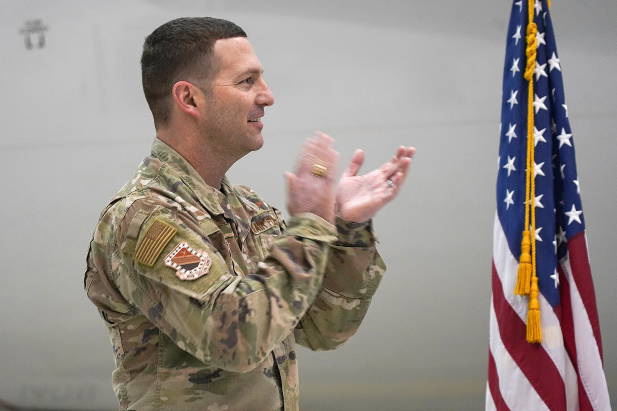 Air Force Master Sgt. Jehu Forte, assigned to the 703rd Aircraft Maintenance Squadron, is awarded the Bronze Star Medal for meritorious service.