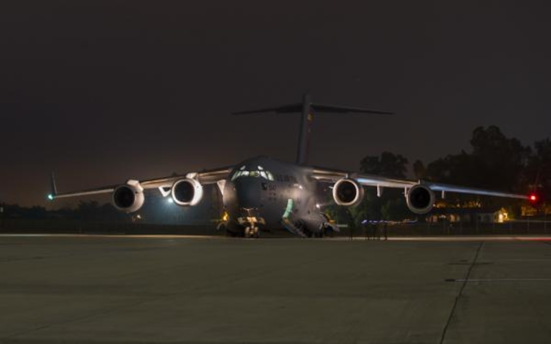 Unloading U.S. Air Force C-17 Globemaster III