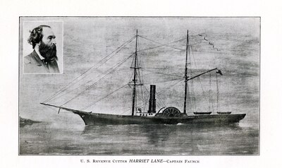 Etching of the Revenue Cutter Harriet Lane