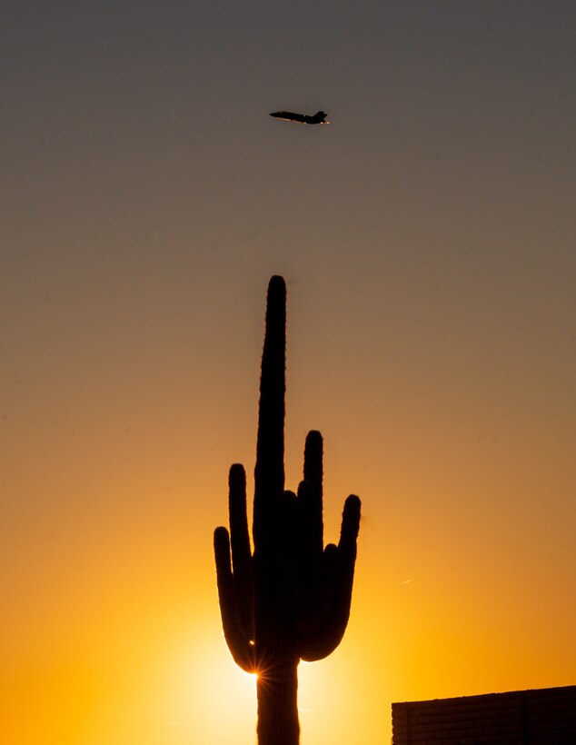F-35s and F-16s soar in the morning sky