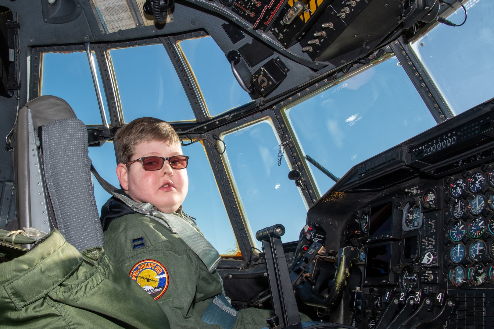 Capt. Tennison Hunter, call sign "Wizard," 152nd Airlift Wing pilot, during his National Guard Pilot for a Day event. The 152nd Airlift Wing honored "Wizard" on Dec. 16, 2019.