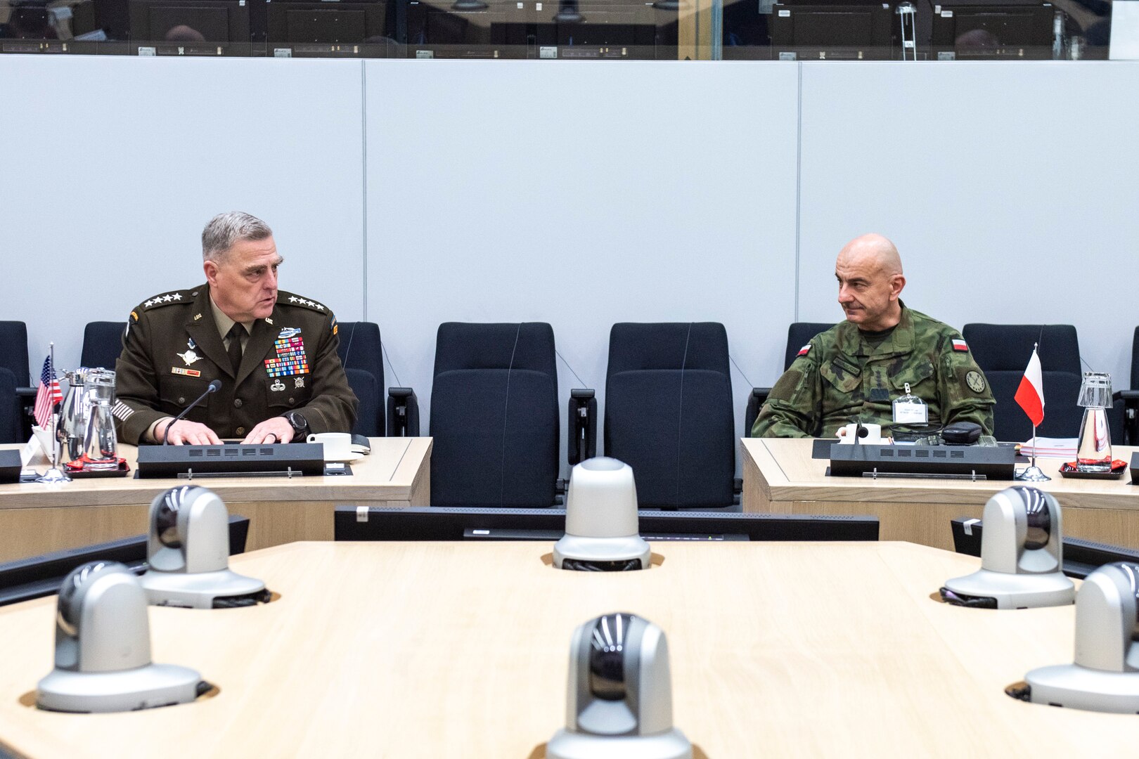 Chairman of the Joint Chiefs of Staff Gen. Mark A. Milley meets with Chief of the General Staff of the Polish Armed Forces, Gen. Raymond Andrzejczak in Brussels, Belgium, Jan. 13, 2020. NATO continues to evolve and adapt to meet new security challenges, achieve its strategic objectives and remain postured to respond to current and future missions.