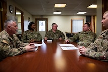 Lt. Col. Mark McDaniel, 10th Air Force chaplain liaison, visits 919th Special Operations Wing members, Jan. 11, 2020, Duke Field Chapel, Duke Field, Fla.
