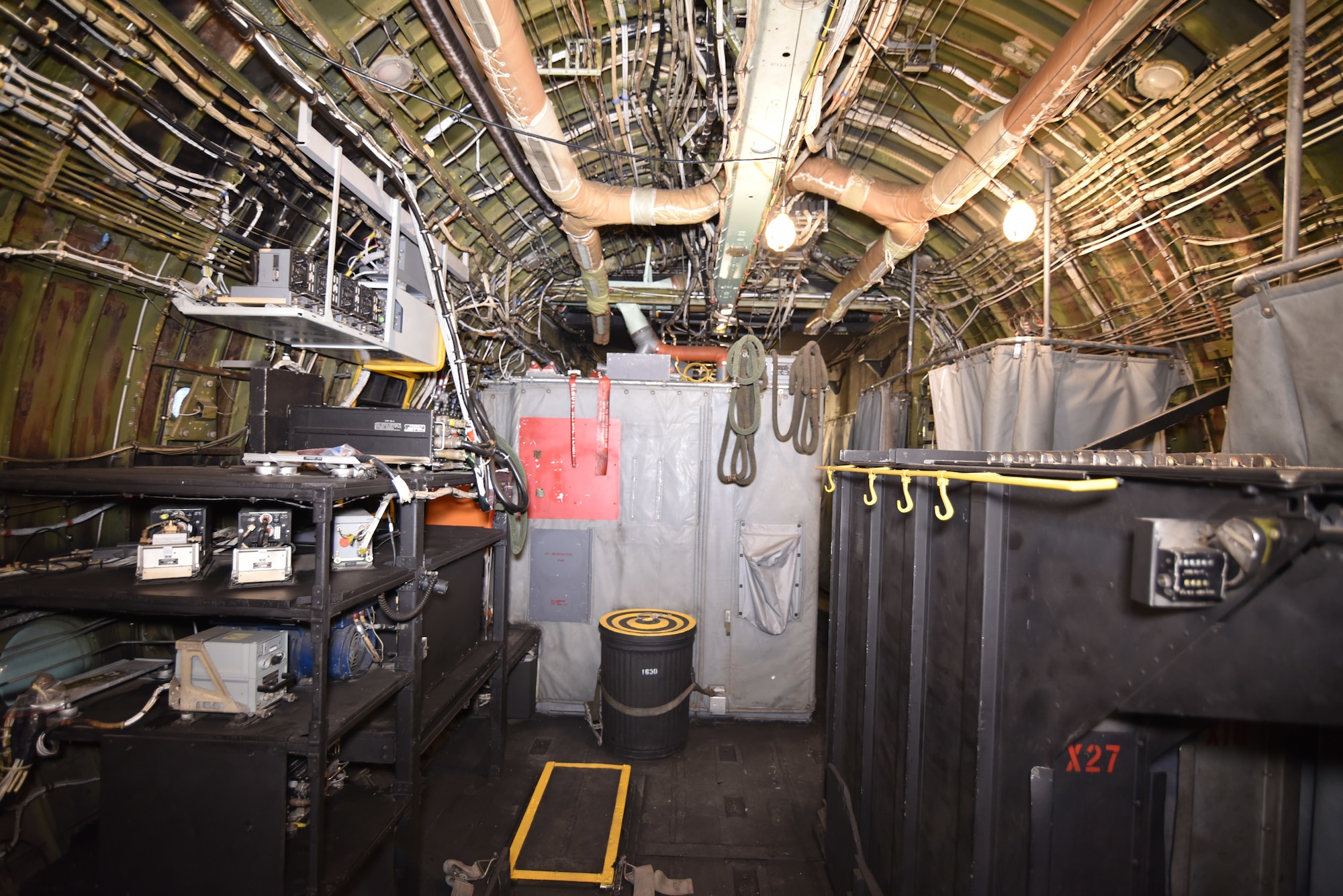 Interior view of a C-130 gunship.