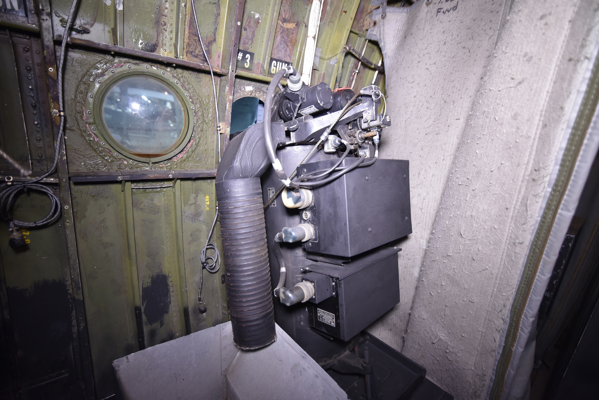 Interior view of a C-130 gunship.