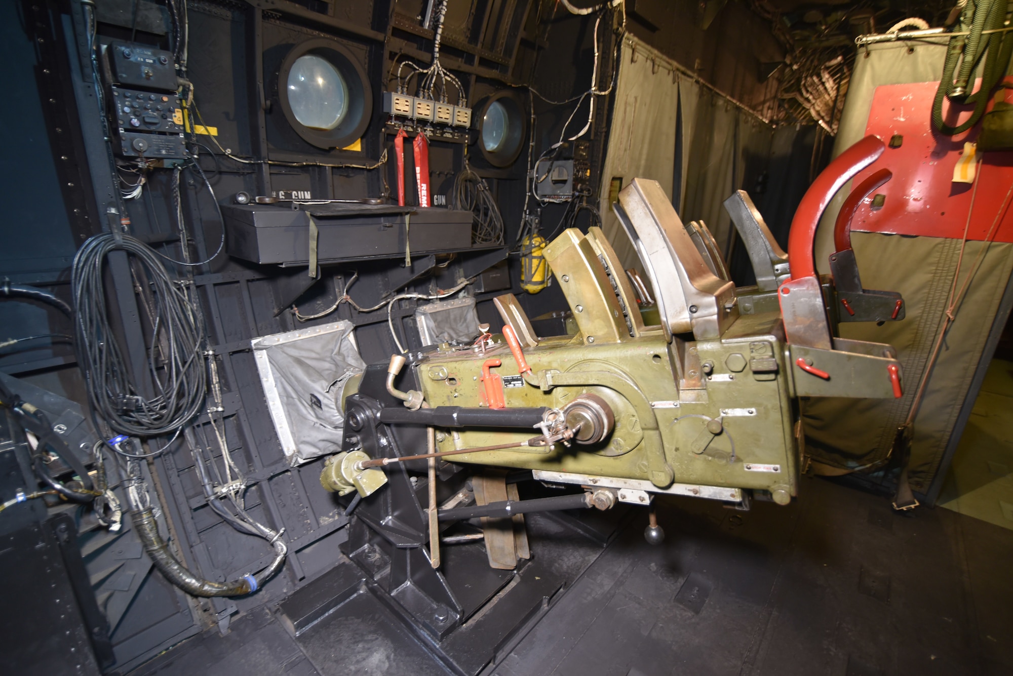 Interior view of a C-130 gunship.